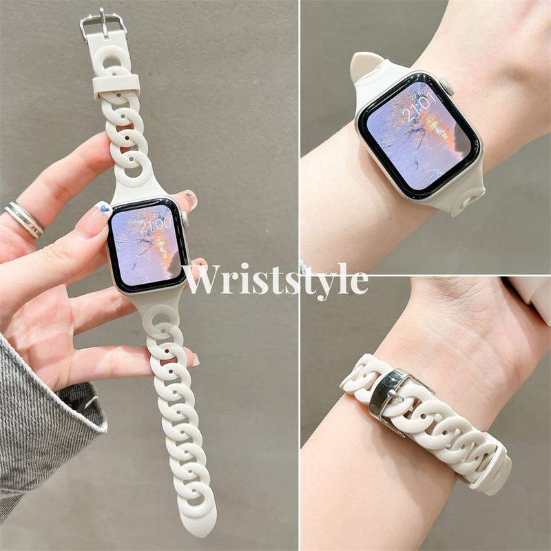 Dây Đeo Đồng Đồng Hồ Silicon, Thiết Kế Hình Tròn Mỏng, Dành Cho Apple Watch S9 / 8 / 7 / 6 / 5 / 4 / 3 / 2 / 1 / SE2 / ULTRA, Thích Hợp Cho Nữ, Vòng Đeo Tay Đồng Hồ Cao Su Nhỏ Và Mỏng, Tương Thích Với iWatch 49MM, 45MM, 44MM, 42MM, 41MM, 40MM, 38MM