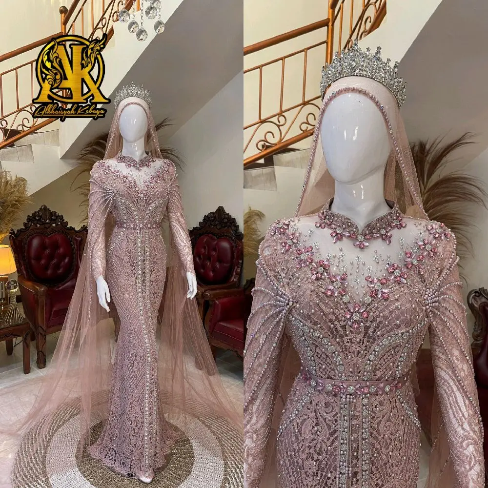 Dress Pengantin santili full payet depan dan belakang Mewah Jubah Pernikahan