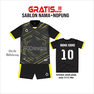 ( FREE SABLON ) Baju olahraga anak laki perempuan stelan bola futsal badminton bulutangkis volly usia 5-13tahun Set Cewek Cowok Nyaman Berpori Anti Air Cepat Kering celana outdoor pakaian  sport sepak