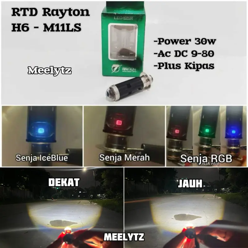 RTD H6 M11LS - Lampu utama h6  Rtd Rayton tipe M11LS cahaya D3 Cut Off plus kipas pendingin dan senja RGB 1