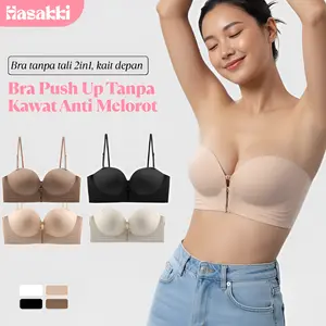 HASAKKI-Bra Wanita Push Up Tanpa Kawat Nyaman | BH Lembut Anti Melorot Busa Tipis Angkat Dada