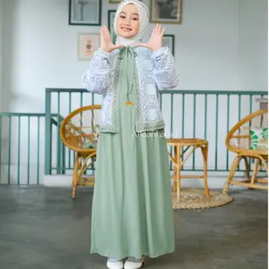 Andin Gamis Abaya Anak Remaja Tanggung Usia 6-17 Tahun Bahan Ceruty Babydoll Mix Payet Baju Muslim Lebaran 2026