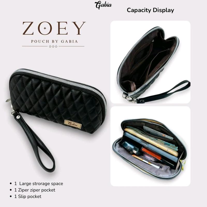 GFR - Zoey By Gabia Pouch wanita simpel  pouch bordir terbaru murah/multifungsi muat make up/hp bahan kulit sintesis 7