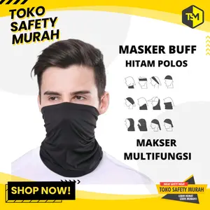 Baff Masker Motor Baff Masker Mulut Warna Hitam Polos