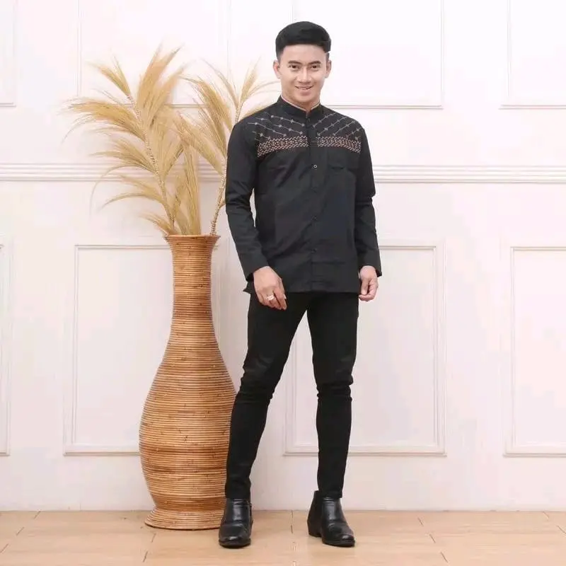 Baju koko motif bordir jasuke lengan panjang 3