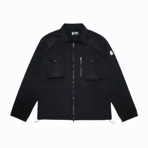 Ozeysx Jaket Overshirt Casual Black Basic Cringkle Overshirt Jacket Casual Pria Wanita