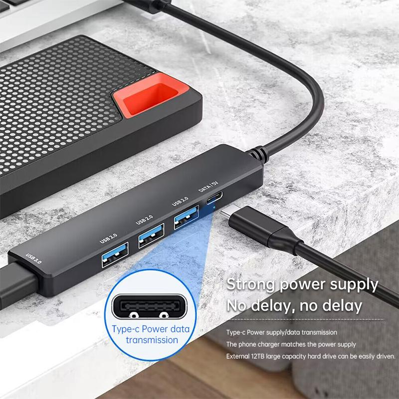 Bộ chuyển đổi USB 3.0 cho máy tính xách tay, Hub USB tốc độ cao, mở rộng một cổng và bốn cổng.