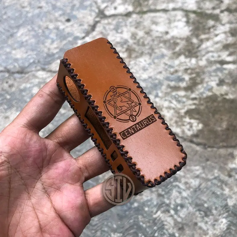 Sleeve Case Centa M100 Kulit Coklat Muda Polos Logo 4