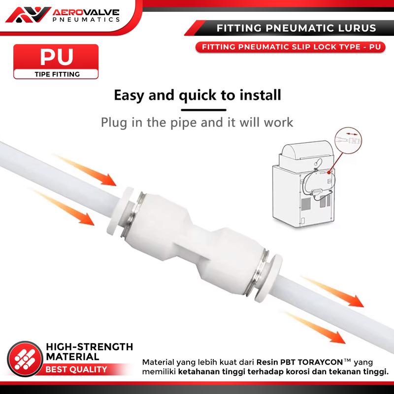 PG Fitting Lurus Reduce Pneumatic Slip Lock Selang Ke Selang Type MPG |Fitting pneumatic selang Reducer Connector PG 5
