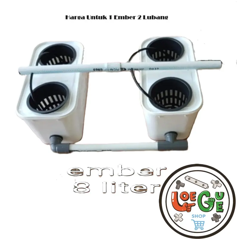 Ember Hidroponik Aquaponik Lengkap dengan Netpot diameter 12 cm, 10 cm, 8 cm & 5  serta kain flannel 7
