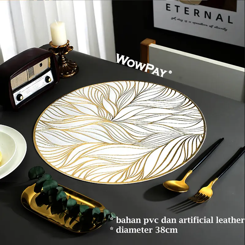 WowPay Alas Piring Placemat Nordic PVC  Waterproof Tatakan Gelas Piring Meja Makan Dapur 0