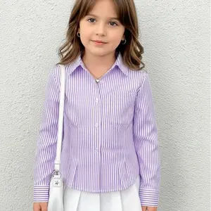 Kemeja Salur Anak Slim Fit Tanggung Remaja 10-16 Tahun Fashion Terbaru Baju Remaja perempuan style korea