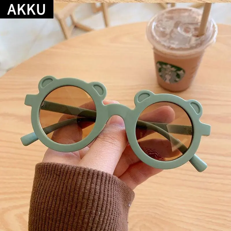 Kính Râm Hình Gấu Dễ Thương, Hàng Mới Về, Dành Cho Trẻ Em, Thời Trang, Kính Kính Mắt Hoạt Hình Cho Bé, Phụ Kiện Thời Trang, AKKU 0