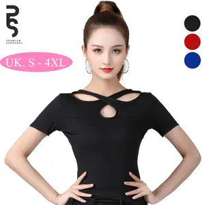 Atasan Neck Silang - Baju Tari / Line Dance / Dansa Elastis Bodycon Sport
