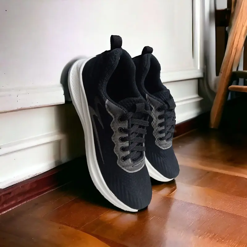 Zoya.Id Sepatu Sneakers Pria Original Casual Sepatu Formal Running Korean Shoes Tali Pria Kekinian Black Kasual Black Kasual Kerja Hitam 3