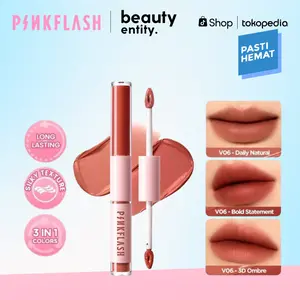 (PROMO) PINKFLASH Two-Tone Blend Velvet Tint 3 Colors in 1 Ombre Lip Tint Velvet Matte Lipstick PF-L35
