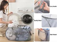 Gambar Keranjang Baju Laundry Bag Pakaian Kotor Tempat Penyimpanan Cucian - 2 Sekat, Hitam dari TB.Mutiara Jaya Kota Administrasi Jakarta Utara 4 Tokopedia