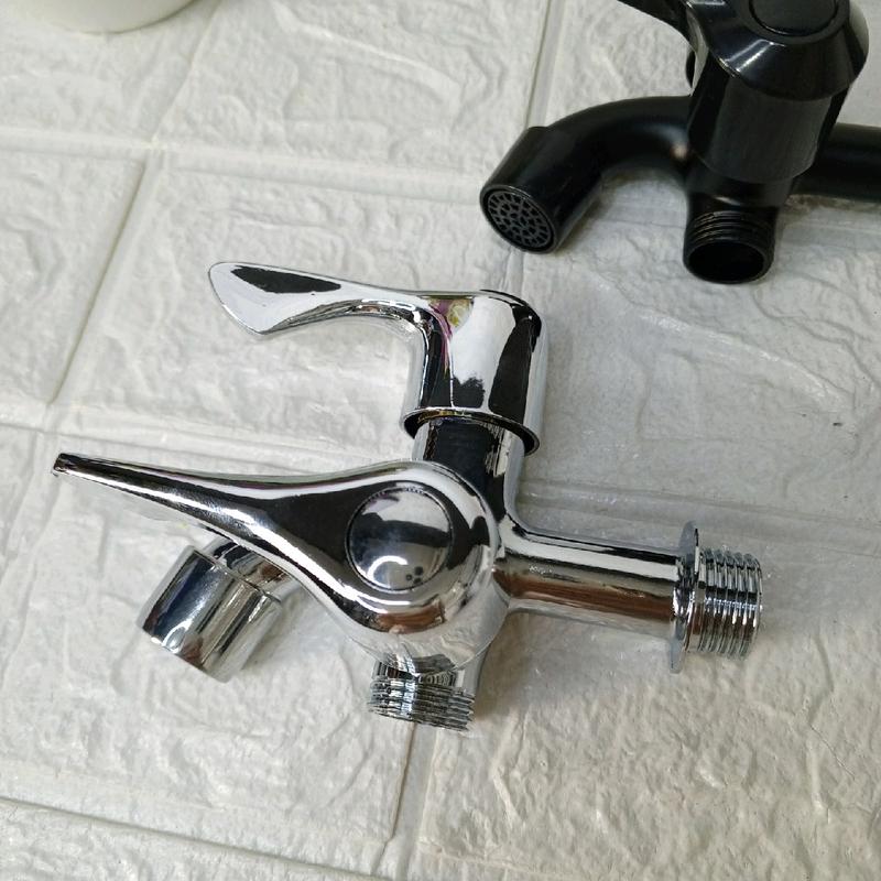 KRAN CABANG STAINLESS ANTI KARAT MODEL PUTAR DRAT 1/2 INCI BISA UNTUK SELANG SHOWER 1