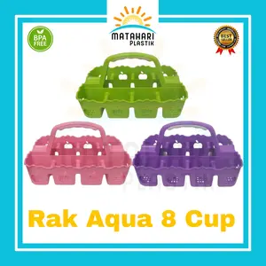 Keranjang Botol/Tempat Air Mineral Botol/Rak Aqua 8 Cup/Keranjang Aqua/Keranjang Air Mineral/Keranjang Plastik