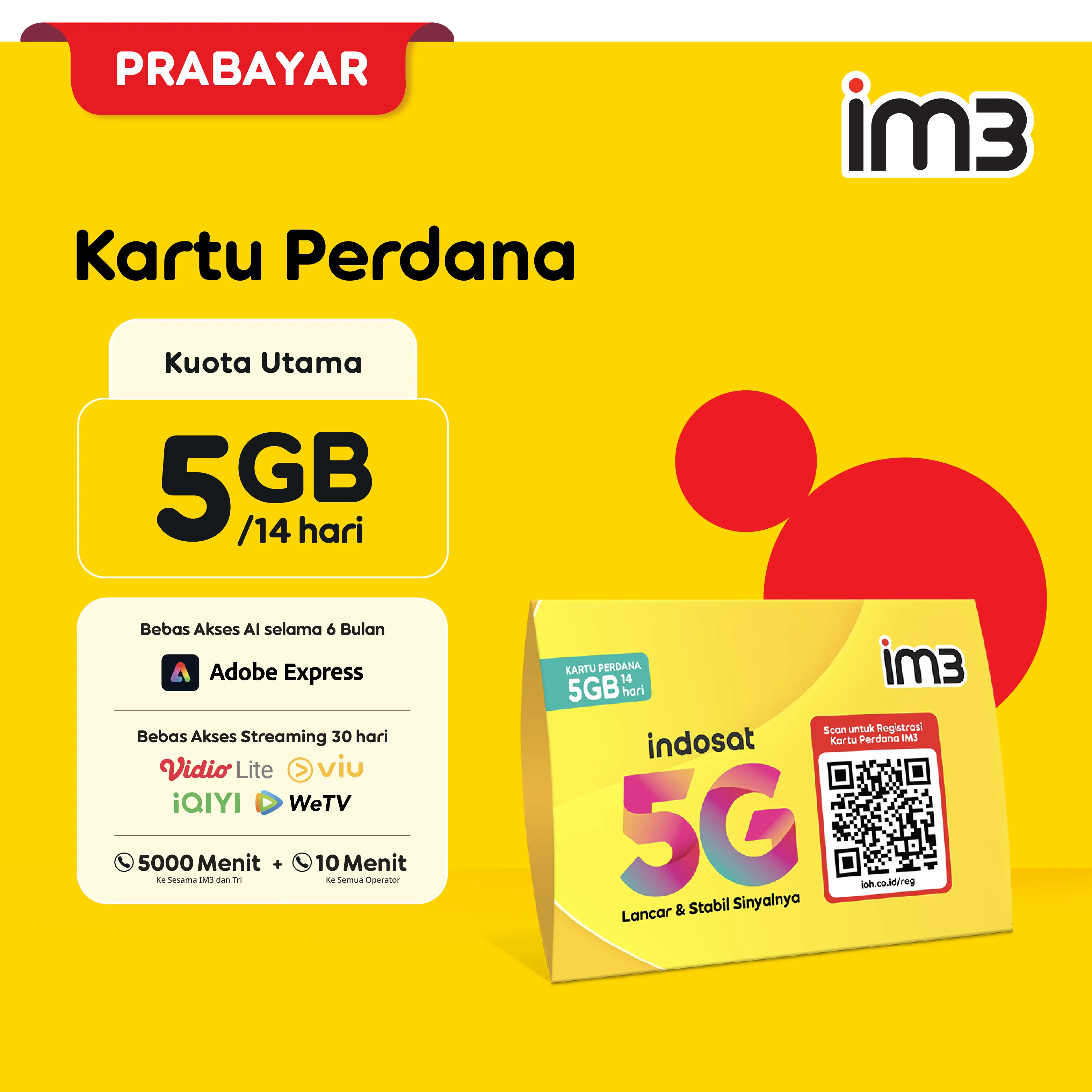 Kartu Perdana IM3 Prabayar