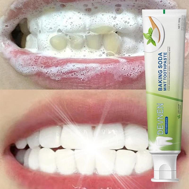 DEVNEN Pasta Gigi Pemutih Dan Perontok Karang Pemutih Gigi Kuning Berkerak Menghilangkan Bau Mulut 180g Memutihkan Kuning Gigi Toothpaste - Pemutih Gigi Kuning Permanen Ampuh Viral Di Pembersih Gigi Biar Putih / Pencegah Gigi Berlubang 1