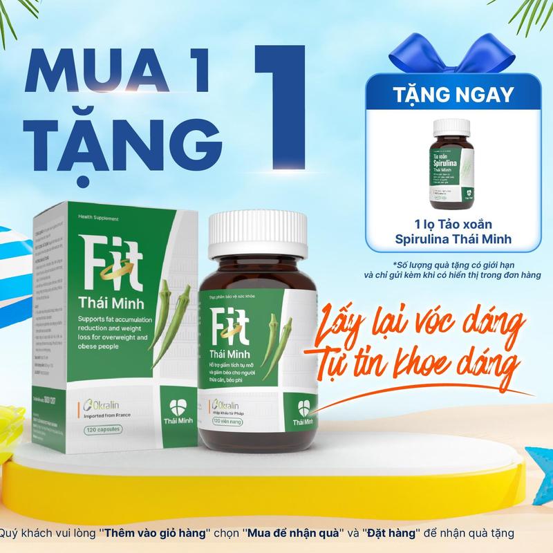 【MUA 1 TẶNG 1 Viên uống F.I.T Thái Minh lọ 120 viên - Tặng 1 hộp Tảo xoắn Spirulina Thái Minh 