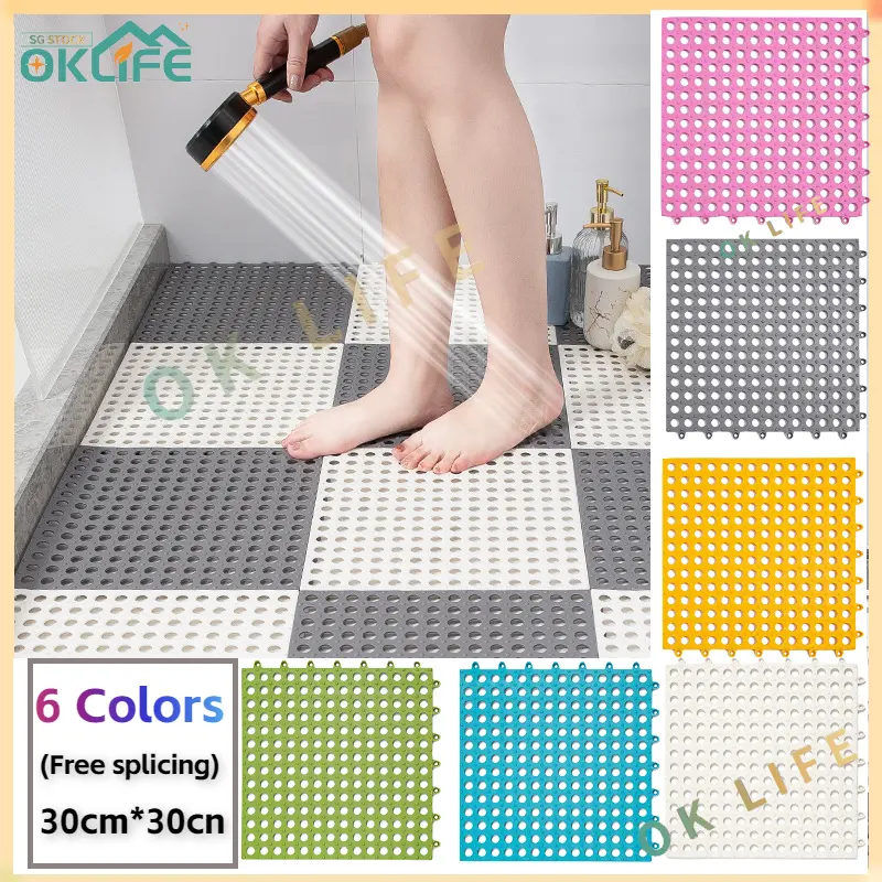 [Oklife. sg] bathroom anti-slip mat/bathroom carpet soft non-slip mats 6colors available free combination (ready stock)