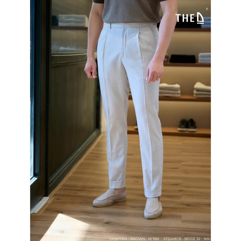 QUẦN ÂU SIDE TAB THE D, Form Regular fit, Chất liệu: Cotton Polyester Spandex,…