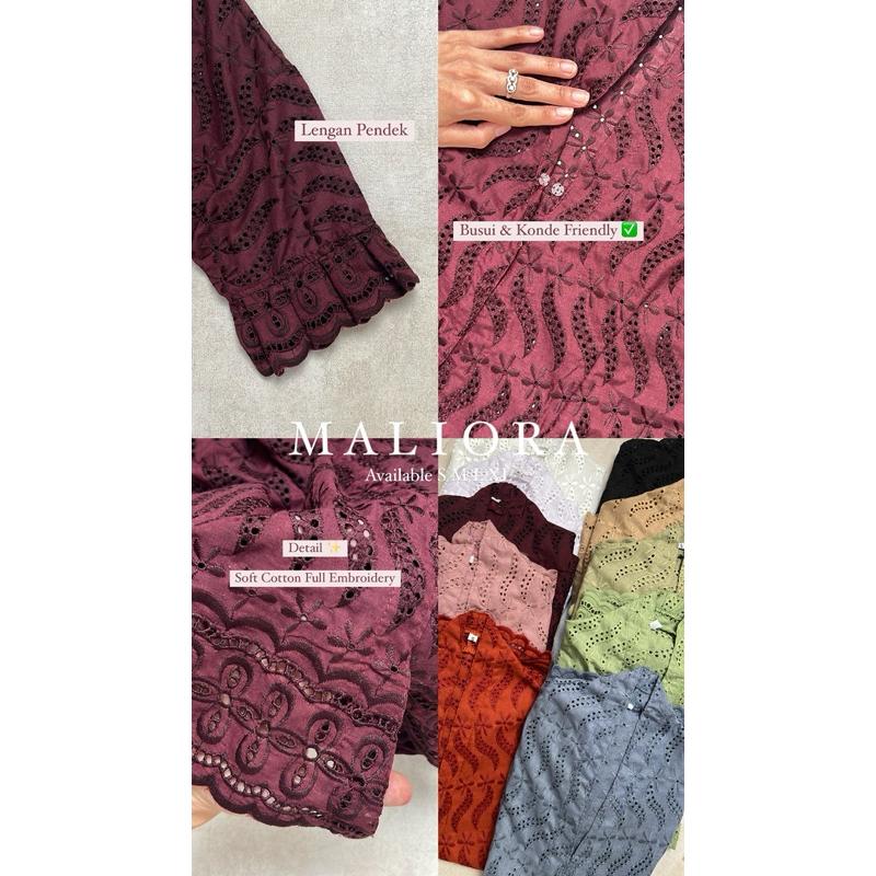 Atasan Kebaya Kartini Lengan Pendek Katun Bordir Maliora 7