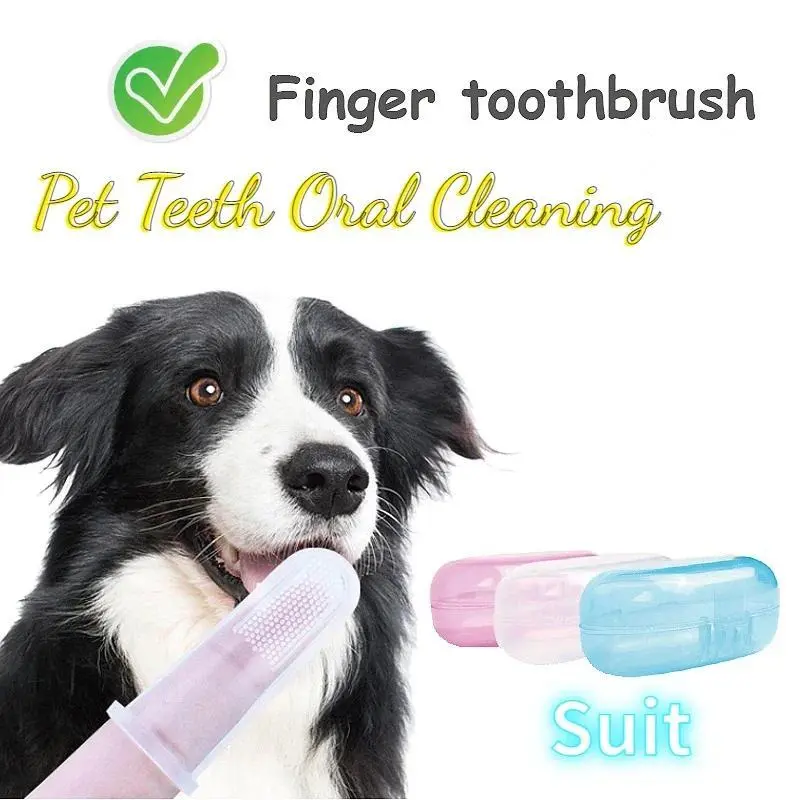 Dog Toothbrush Pet Silicone Finger Cots Toothbrush Cats Dogs Brushing Dog Accessories Pet Teeth Oral Cleaning Products