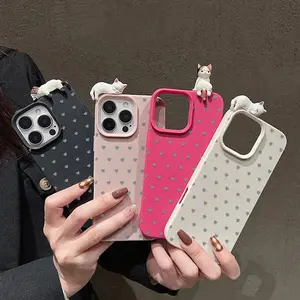 3D Kartun Casing Untuk iPhone 11 13 15 14 XR 12 16 Pro Max 14 15 16 Plus XS Max Case Skin Feel Ultra-thin Silikon Casing Pelindung Anti Jatuh Frosted Lembut dan Ringan