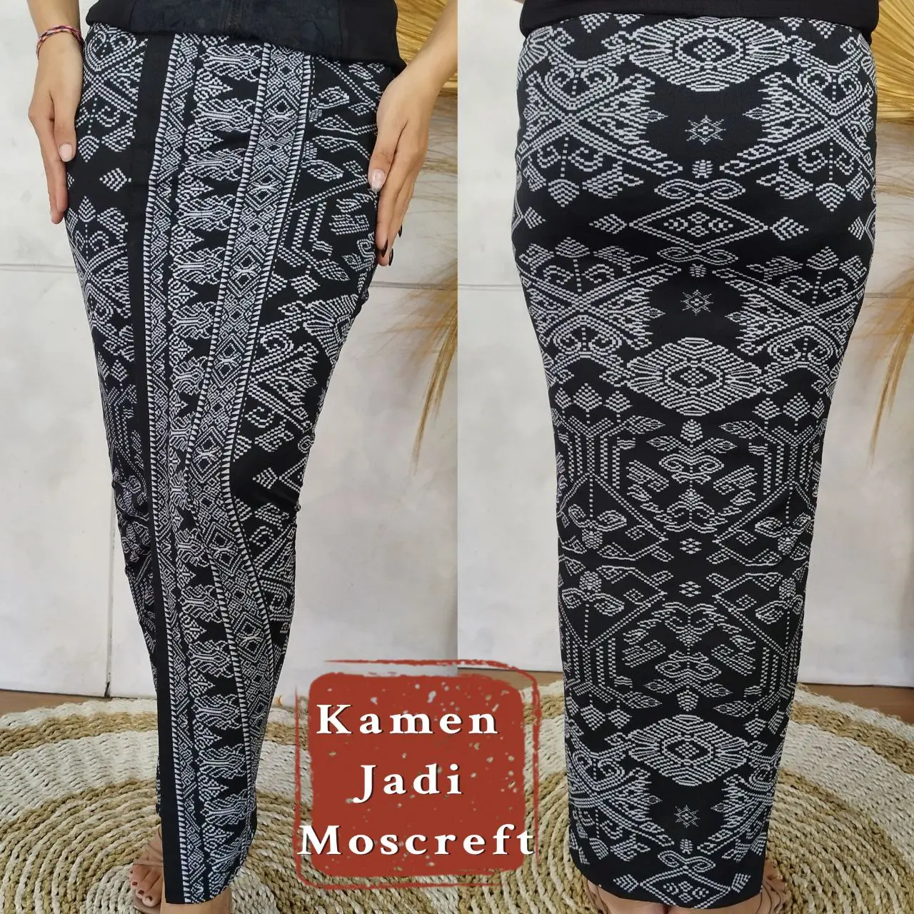 Kamen Jadi Bali Bawahan Bahan Moscreft Batik UKIR Rok Jadi Panjang Untuk Berkebaya