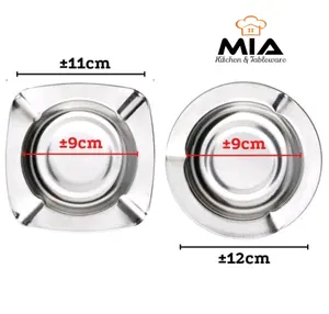 MiA_ DIY Asbak isi 6 pcs Stainles model Petak & Bulat / MANGKOK TEMPAT MURAH ANTI KARAT ASHTRAY