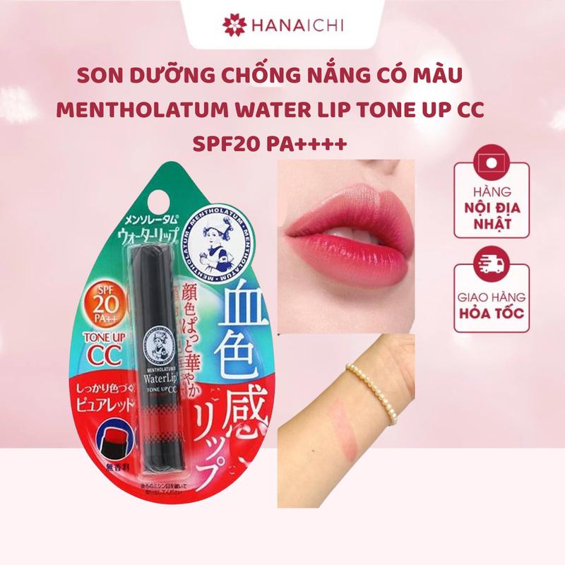 Son dưỡng có màu chống nắng Mentholatum Water Lip Tone Up CC Nhật Bản SPF20 PA++++ Đường