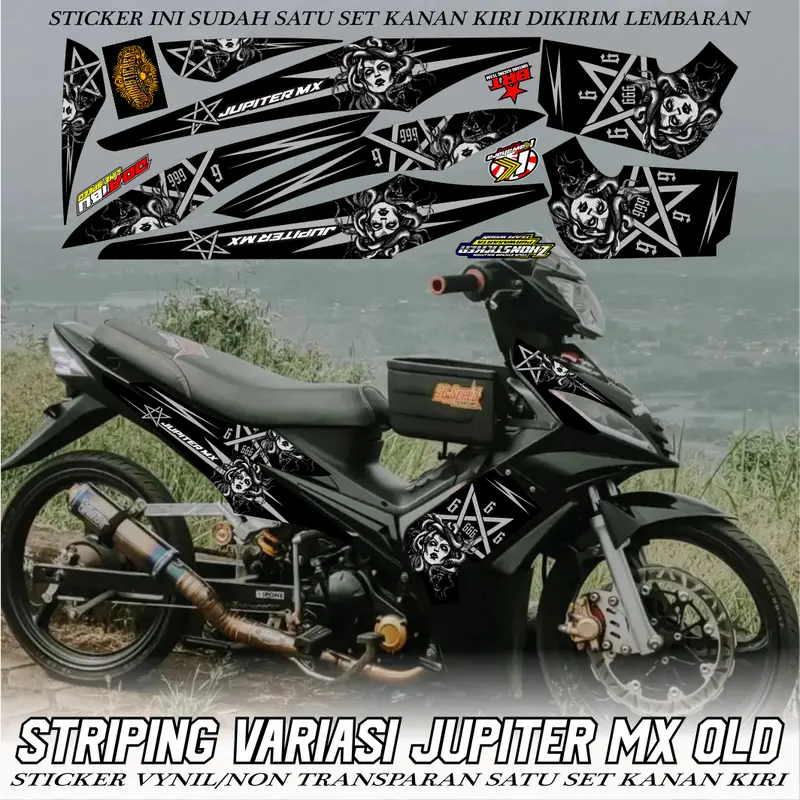 Striping variasi Yamaha Jupiter 135 Mx Old Stiker list polet Bodi Motor medusa yamaha racing Mx Lama Motorcycle 0