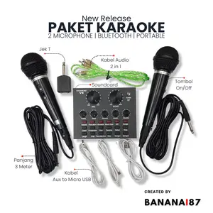 Sound card V8 Bluetooth Audio External Mixer Soundcard Live Streaming Karaoke Plus Microphone