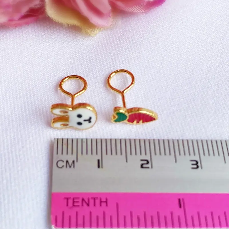 Anting Toge Anak Balita Little Bunny Carrot Lapis Emas 3