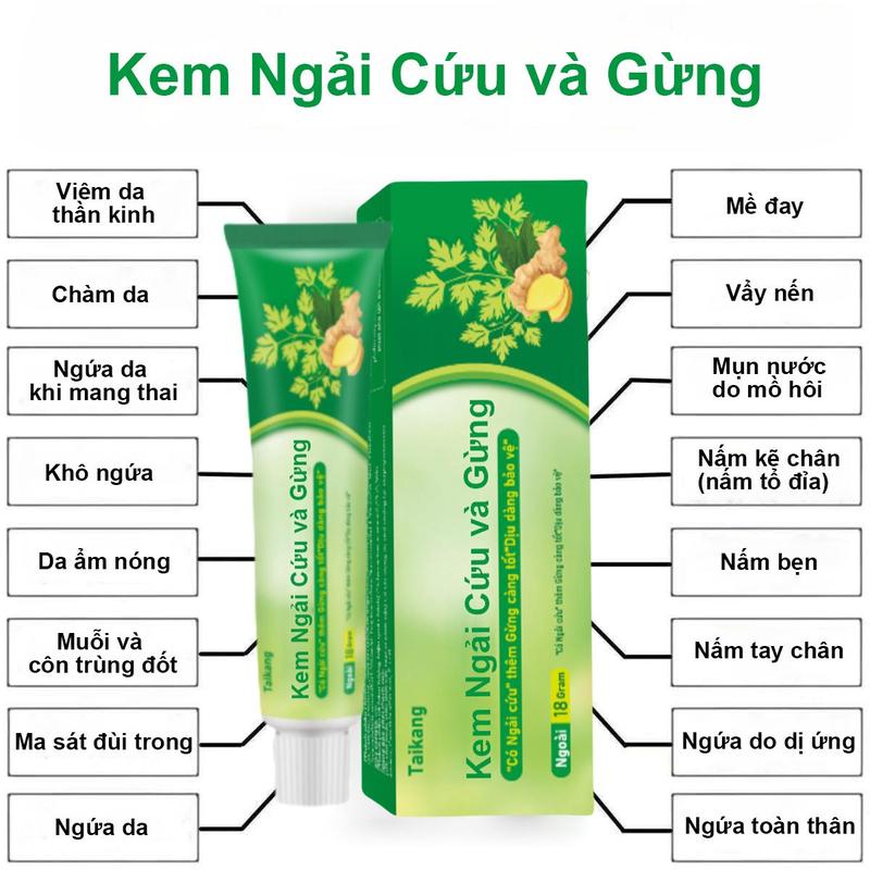 Kem Bôi Da Ngải Cứu Và Gừng Dứt Điểm Viêm Da Cơ Địa Nấm Ngứa, Hắc Lào, Tổ Đỉa, Ghẻ Nước Cực Kì Hiệu Quả