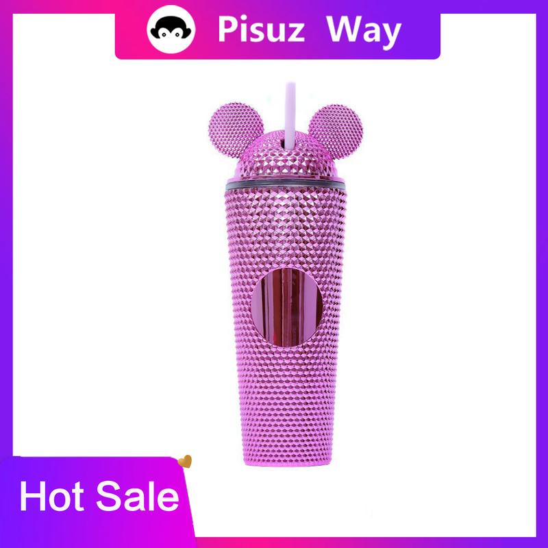 [Pisuz Way] Chai nước hai lớp 710ml ly nhựa sầu riêng cốc sầu riêng có nắp mickey dễ thương