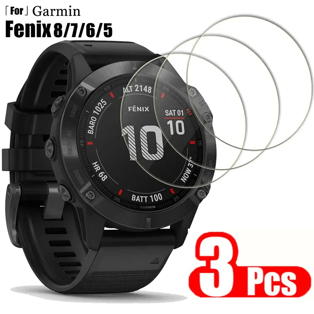 3PCS Tempered Glass for Garmin Fenix 8 7S 7X 6S 6X Pro Sapphire 5 S Anti Scrach Film HD Screen Protector for Garmin Forerunner 935 945 245 645 965 Smartwatch