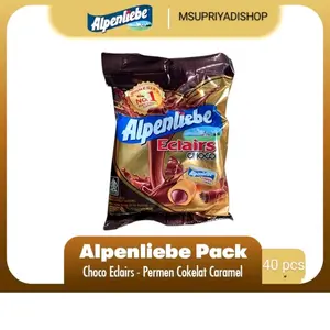 Alpenliebe Eclairs Pounch Isi 40x3.6g Permen Cokelat Candy
