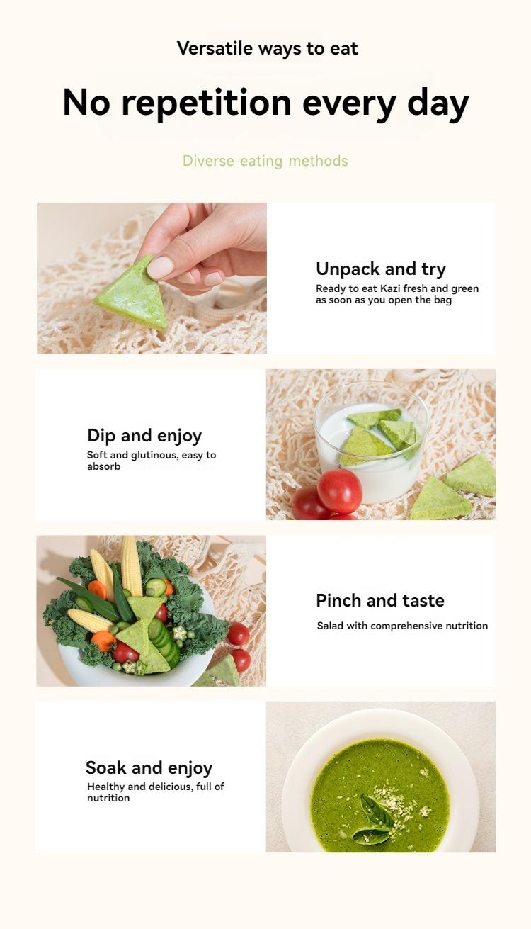 Product Introduction of MAIGUCUN Daily Fruit and Vegetable Extract Compound Meal Replacement Freeze-dried Snacks, Nutritious Breakfast and Dinner, Coarse Cereals Dietary Fiber. 15.5 grams/box (3.1 grams * 5). 6