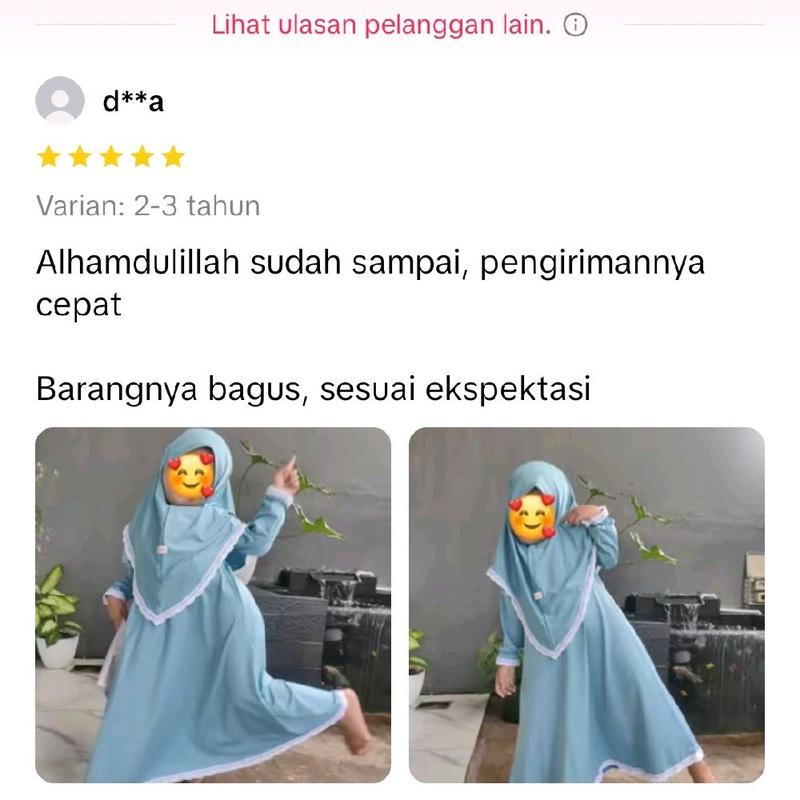 gamis anak syar'i polos umur 3-8 tahun 1