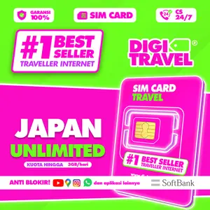 SIM Card Jepang Softbank Unlimited | Simcard Jepang Unlimited Internet | SIM Card Simcard Japan | DIGITRAVEL SIM Card Simcard Jepang Softbank Unlimited