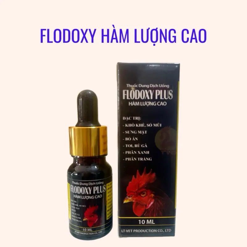 Flodoxy Plus hàm lượng cao, khò khè - hen khẹc - Sưng phù đầu gà. lọ 10ml