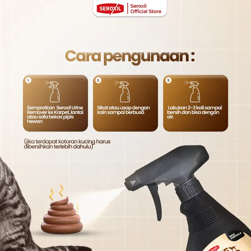 Seroxil Penghilang Noda Bekas Pipis Hewan Karpet Sofa URINE REMOVER 6