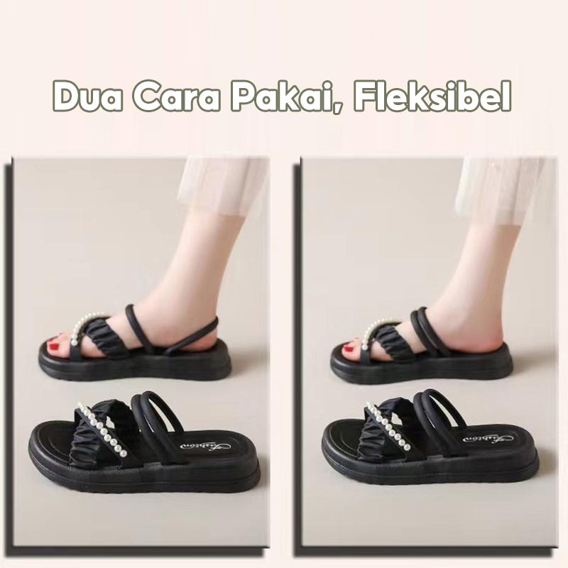 Sandal Bersol Platform Untuk  Wanita Modis Sandal Rumah Bersol Tebal Serbaguna Sandal Anti Selip Gaya Korea 3