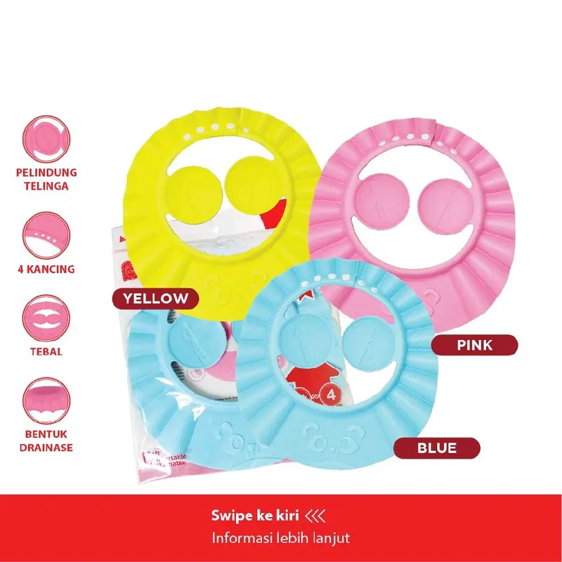[DB001] SHOWER CAP BAYI | ALAT MANDI | ELASTIS | PENYANGGA KEPALA | TOPI MANDI ANAK | ALAT CUCI RAMBUT ANAK BAYI Handuk 0