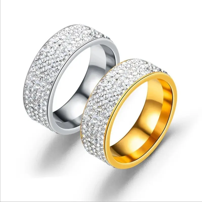 cincin full mata titanium anti karat Cincin Titanium Wanita Full Permata Anti Karat / Cincin Pernikahan Wanita Model Terbaru 2024 Elegan Hadiah Perempuan Rings