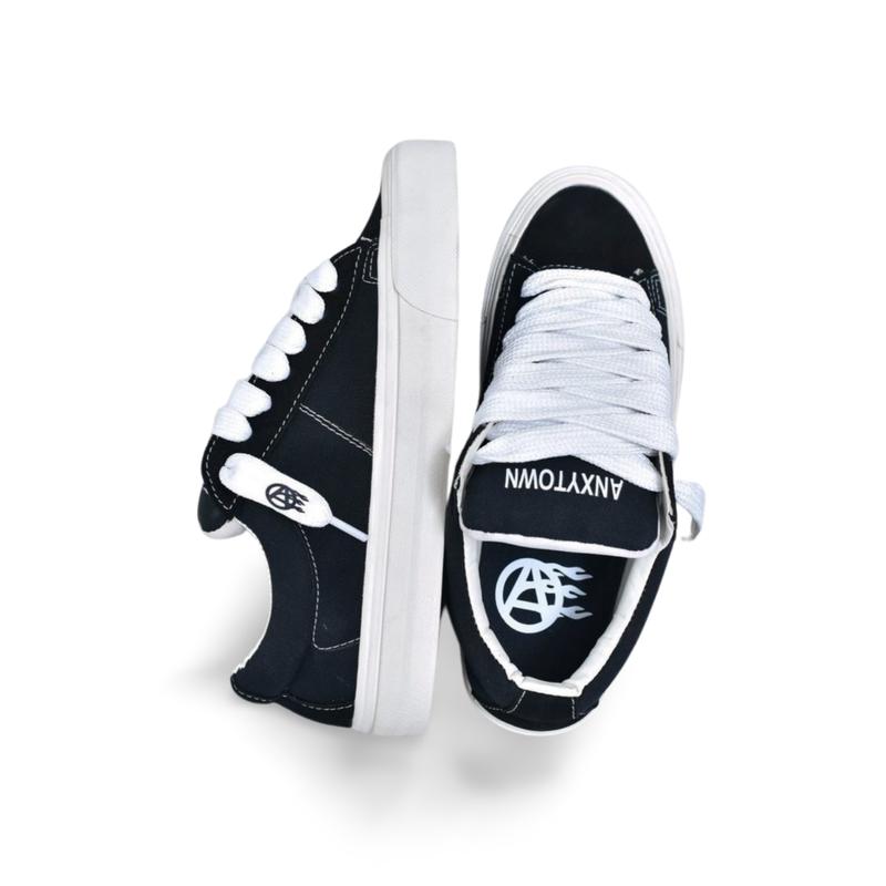 Sepatu Anxytown Dumbz Puffy - Black White 5
